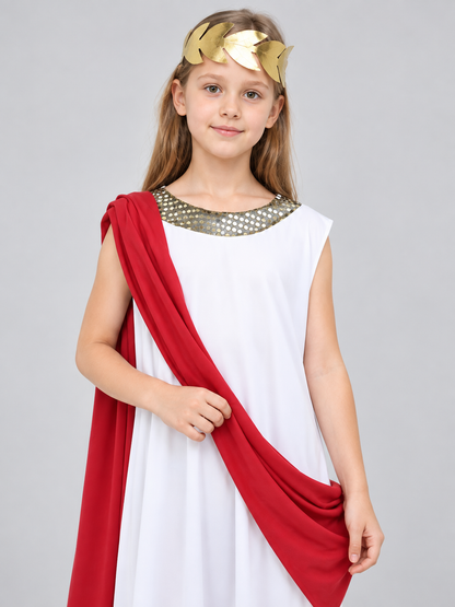 Ancient-Style Tunic Costume with Draping and Headband