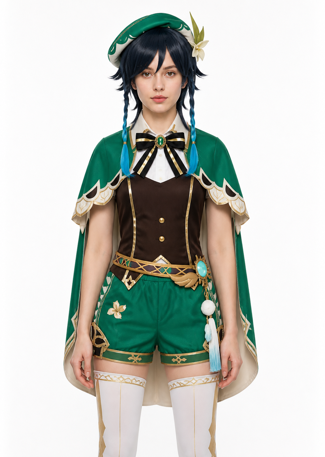 Venti Cosplay Costume with Wig and Cape Costume Capes detail 3