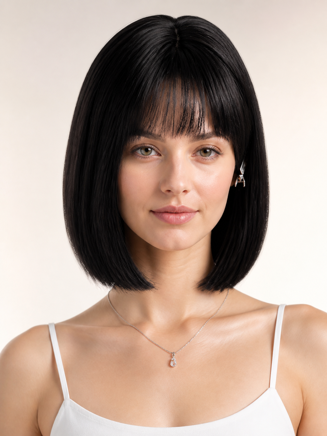 Black Bob Carnival Wig for Halloween and Cosplay Costume Wigs detail 2