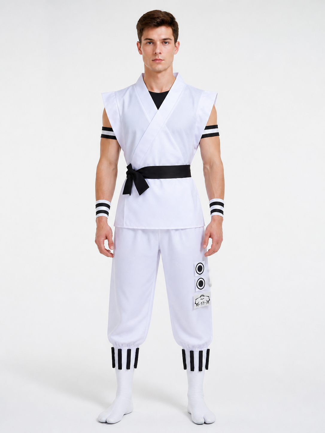 White Sukuna Cosplay Costume with Accessories Costume Accessories detail 2