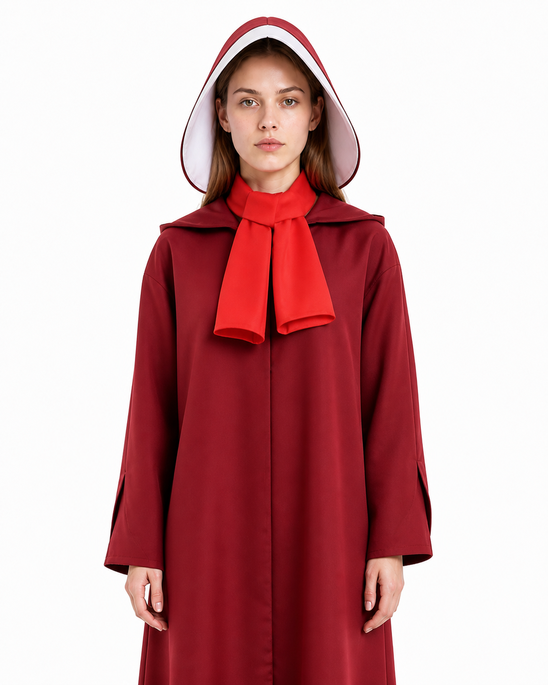 Long Red Loose-Fit Hooded Dress for Cosplay Costume Dresses detail 3