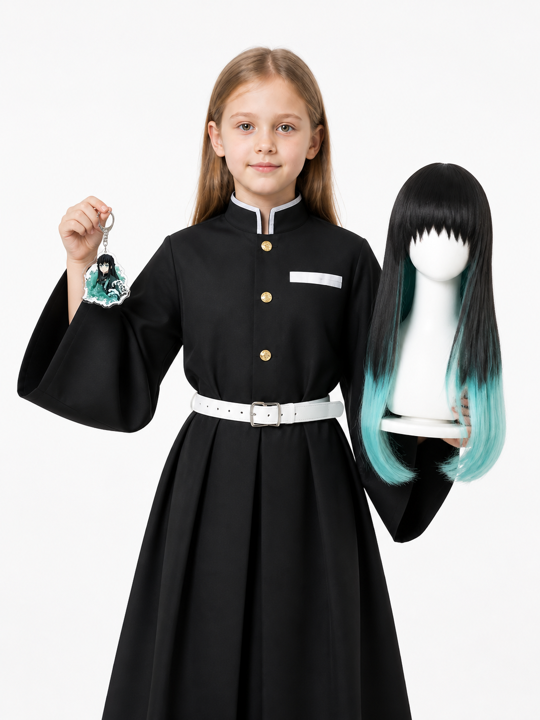 Anime Character Costume with Wig and Keychain Costume Wigs detail 3