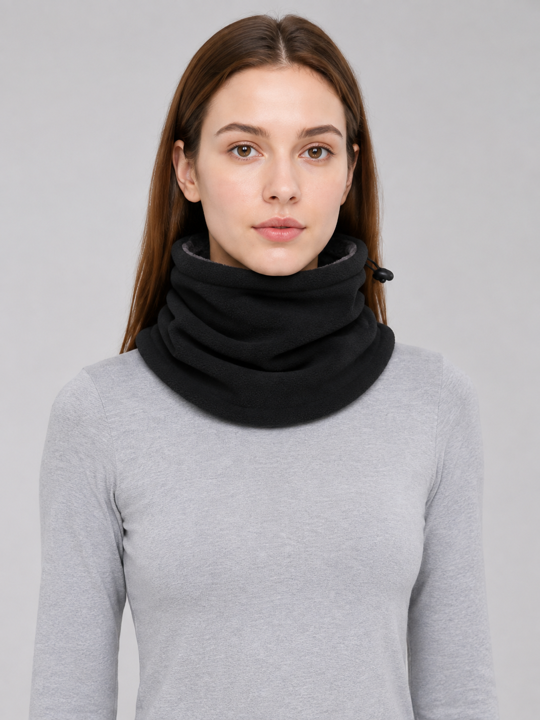 Black Insulated Neck Gaiter with Fleece Lining product detail 2