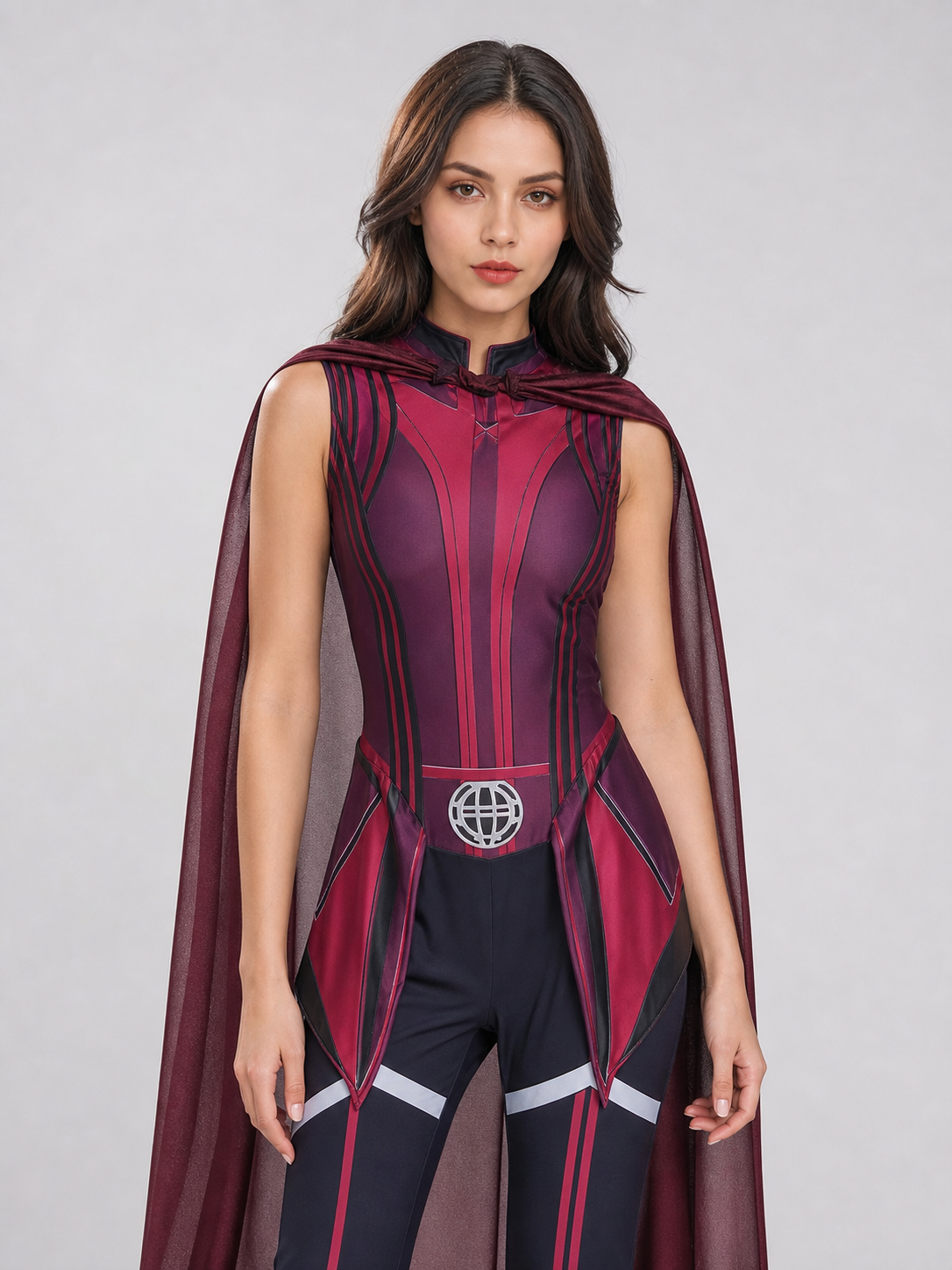 Scarlet Witch Cosplay Costume with Cape and Gloves