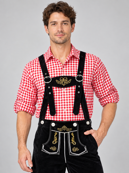 Oktoberfest Costume: Plaid Shirt, Suspender Pants