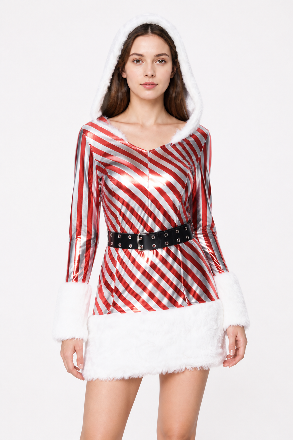 New Year's Striped Hooded Carnival Costume