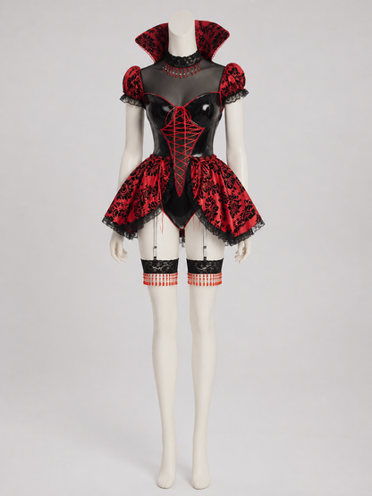 Gothic Red and Black Vampire Costume, Sizes M-XL Costumes detail 2