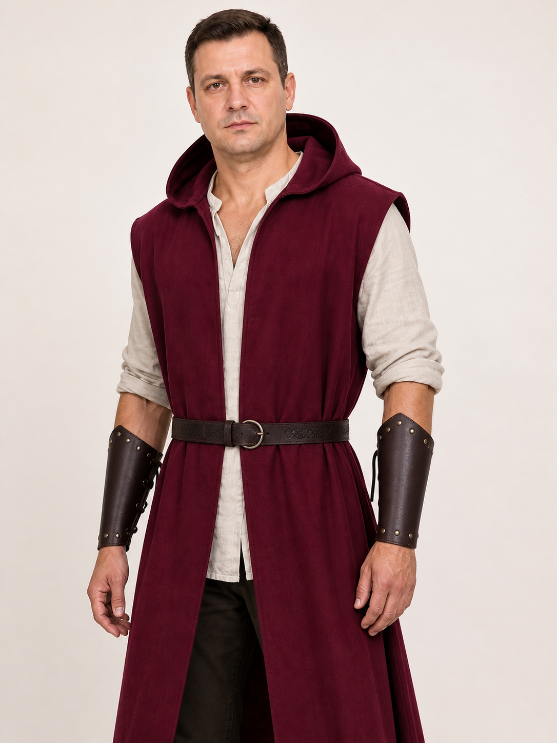 Medieval Hooded Archer Costume for Cosplay