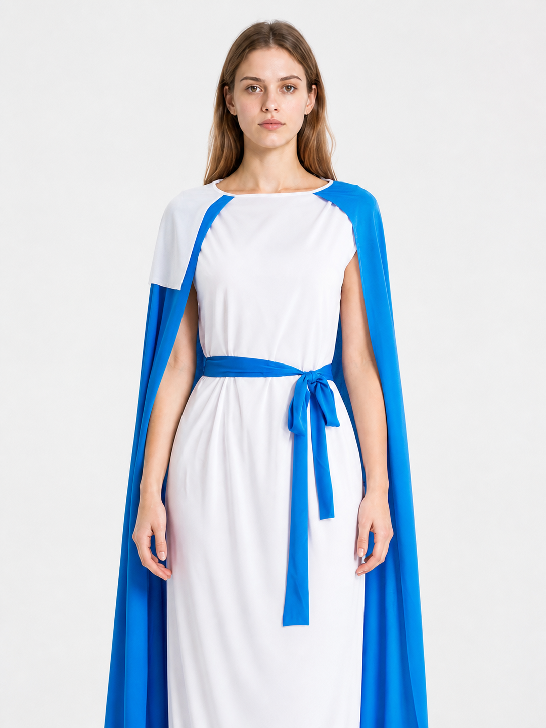Pharaoh Costume with White Turban and Blue Cape Costume Capes detail 3