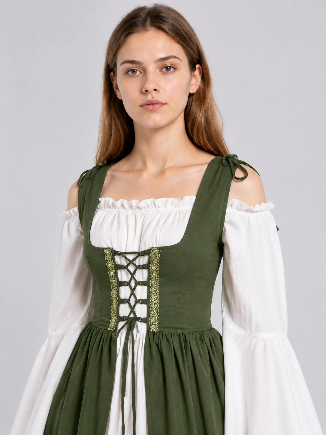 Medieval Dress with a Fitted Bodice and Lacing Costume Dresses detail 2