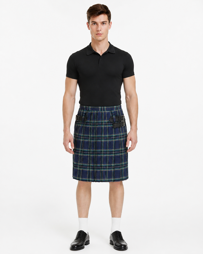 Pleated Plaid Skirt with Straps and Buckles product detail 2