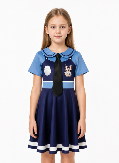 Carnival Rabbit Police Officer Dress with Tie Costume Dresses detail 3