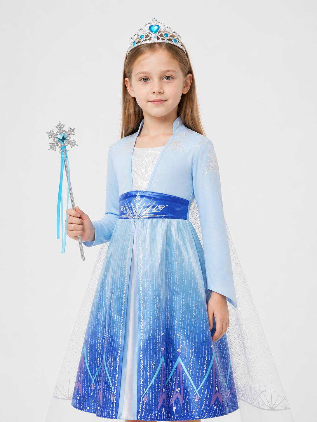 Blue and White Princess Costume for Halloween Costumes detail 2