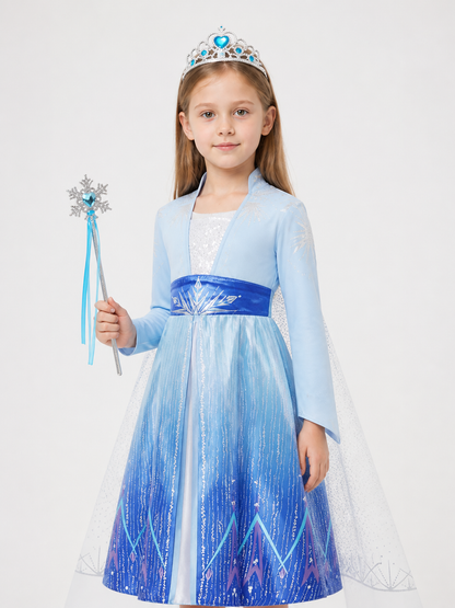 Blue and White Princess Costume for Halloween Costumes detail 2