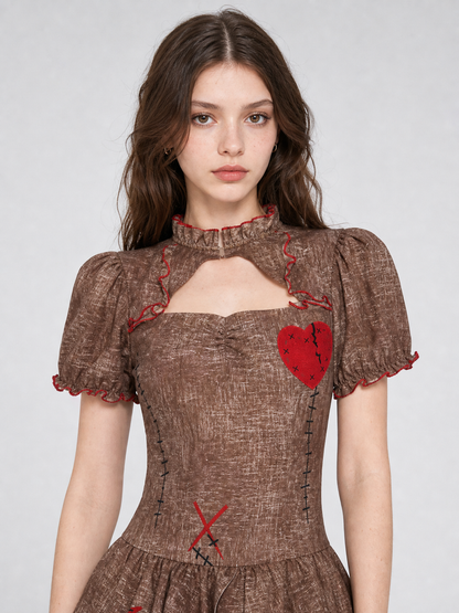 Halloween Costume Dress with Torn Hem