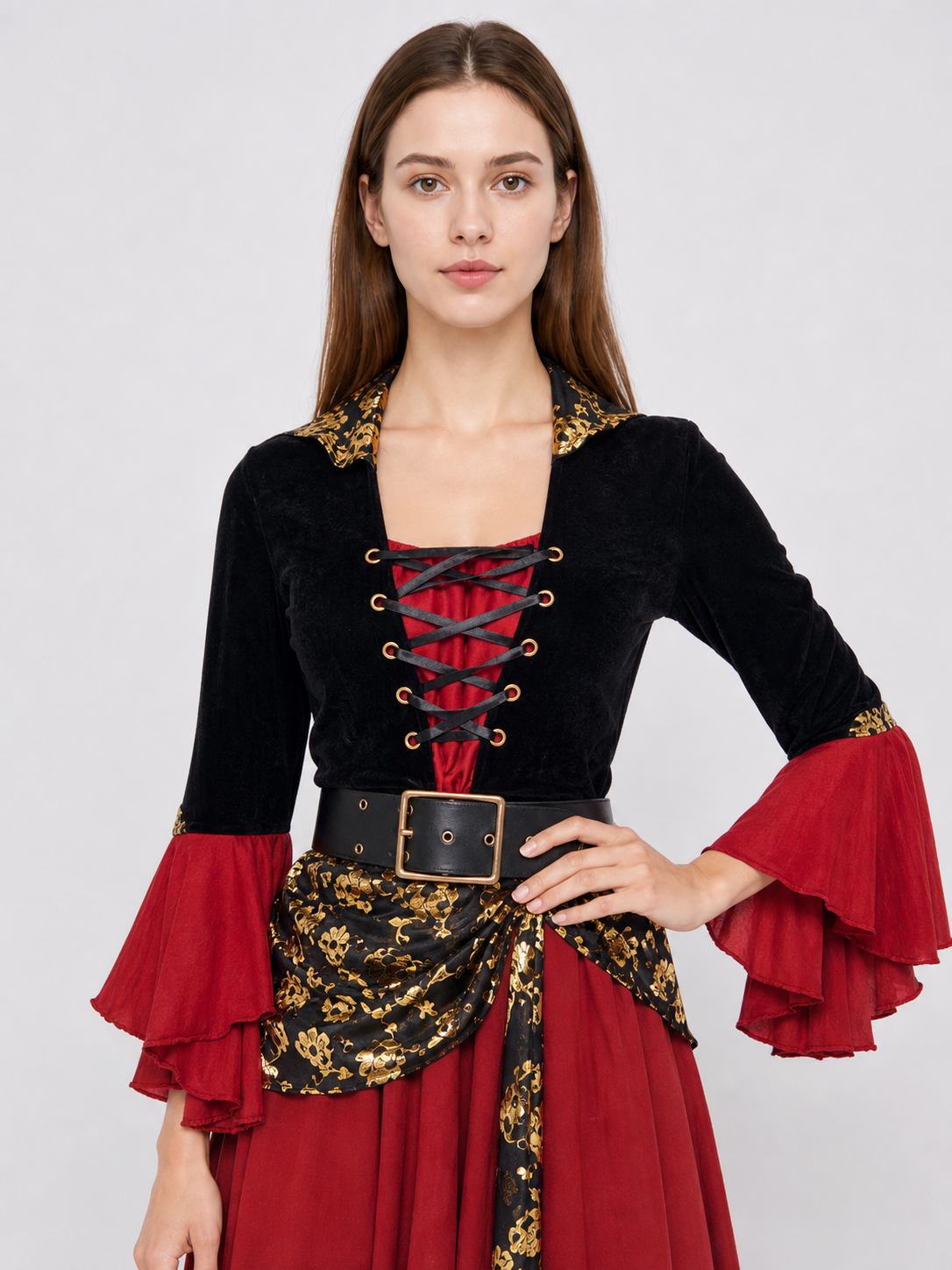 Pirate Costume with Gold Decor