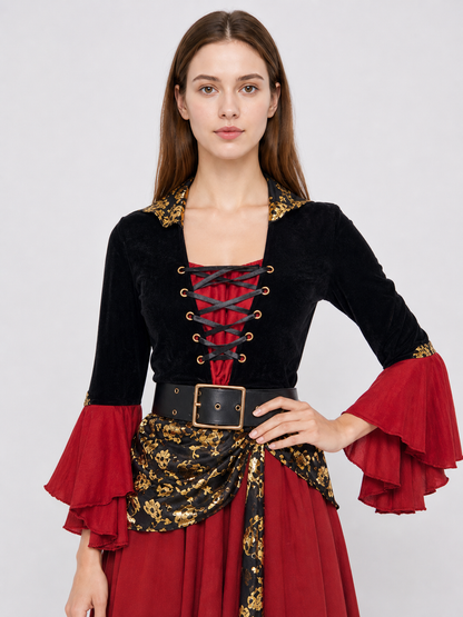 Pirate Costume with Gold Decor