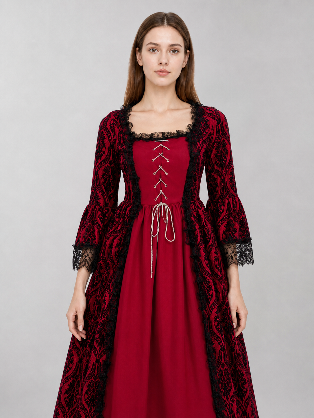Renaissance Dress with Lace and a Full Skirt