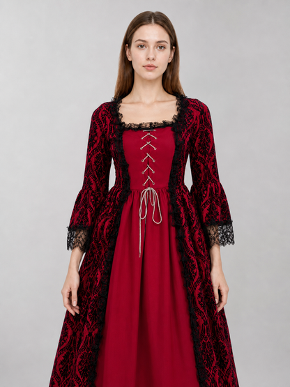 Renaissance Dress with Lace and a Full Skirt