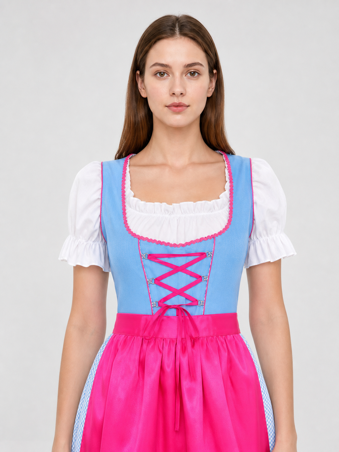 Cosplay dress with apron, bow, and ribbons Costume Dresses detail