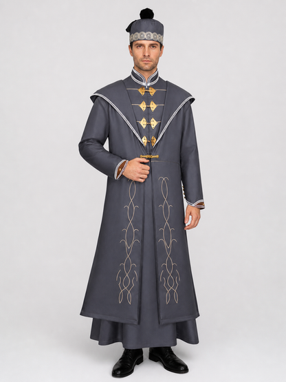 Dumbledore Cosplay Costume, Long Robe and Hat Costume Headwear detail 3