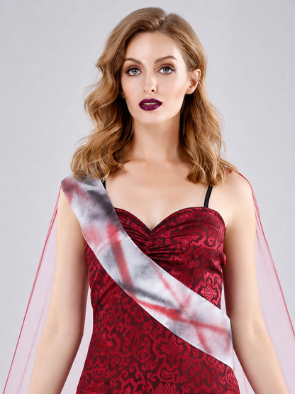 Costume with Dress and Sheer Cape