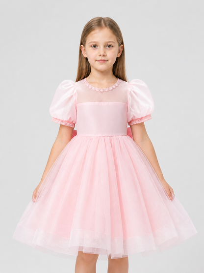 Pink Lace Princess Dress with Full Skirt Costume Dresses detail 3
