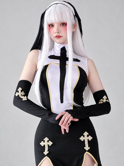 Vampire Costume with Cross for Cosplay and Halloween