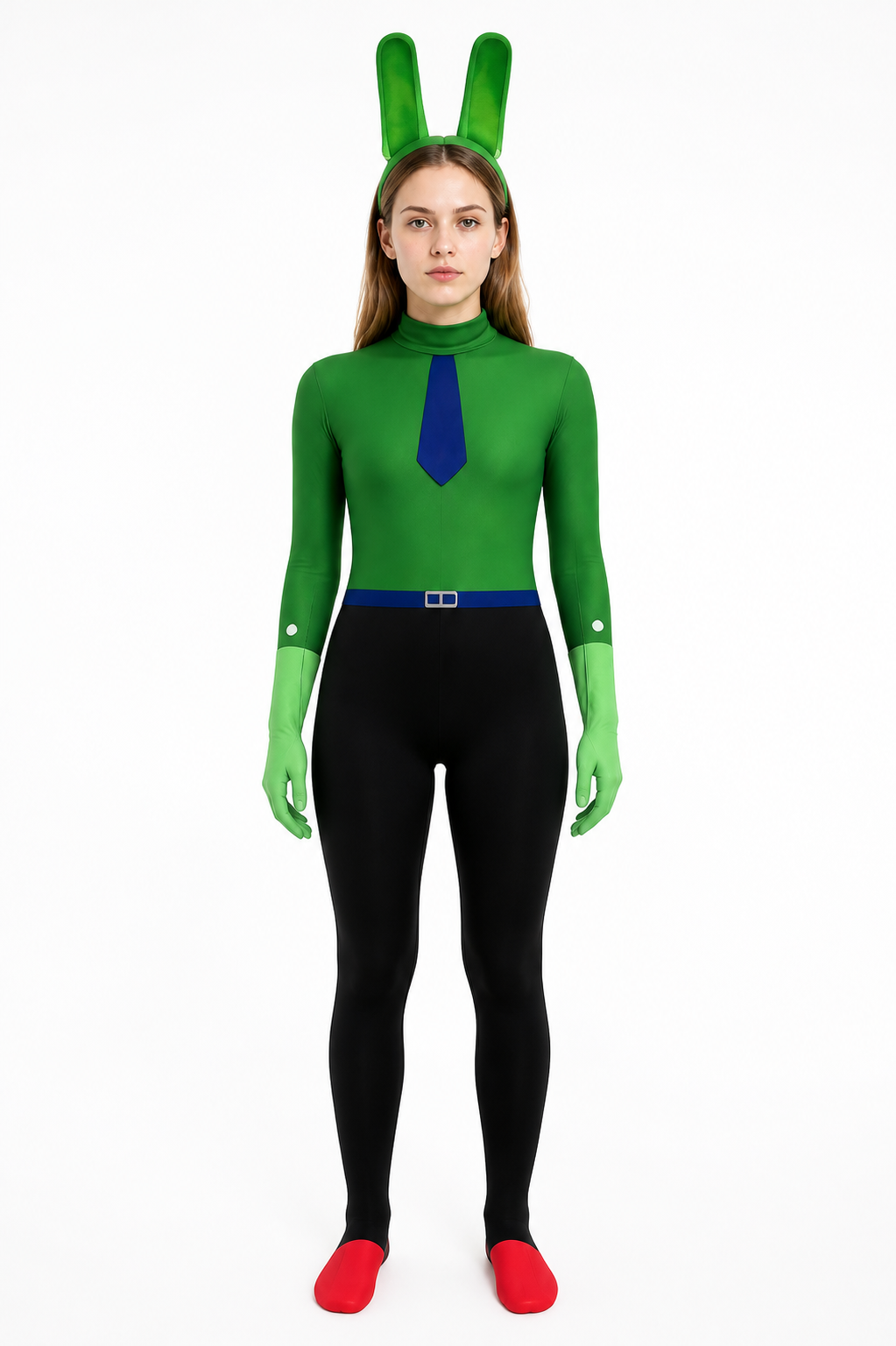 Green Bunny Jumpsuit with Ears and Tie product detail 3