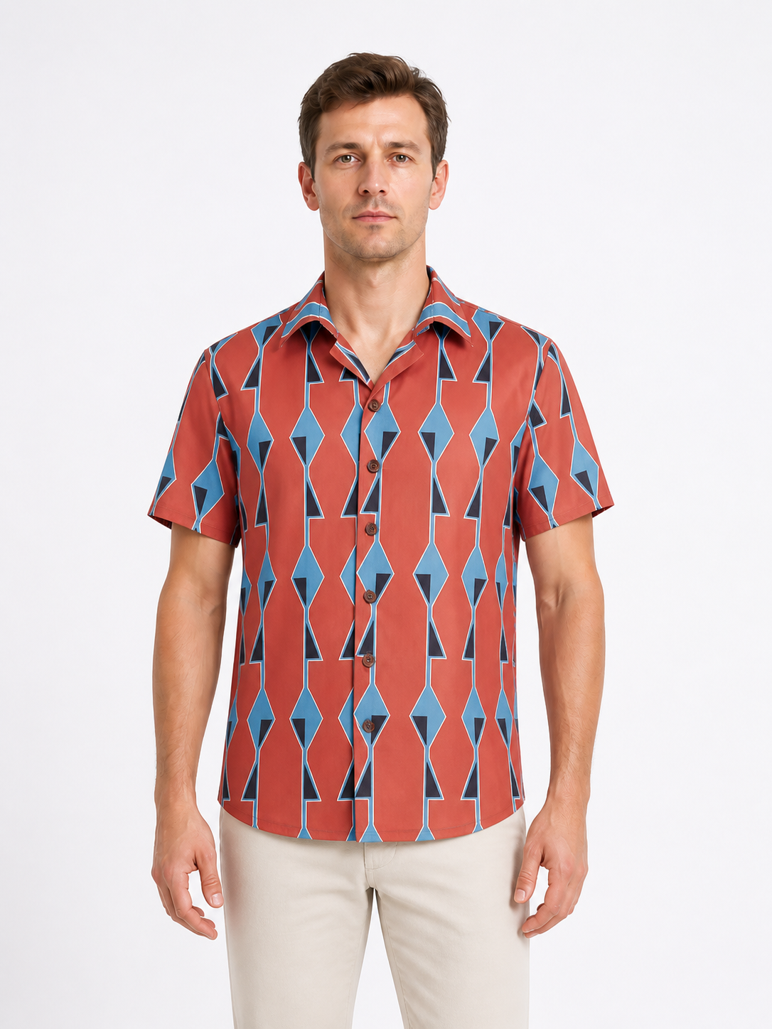 Short-Sleeve Shirt with Geometric Pattern product detail 3