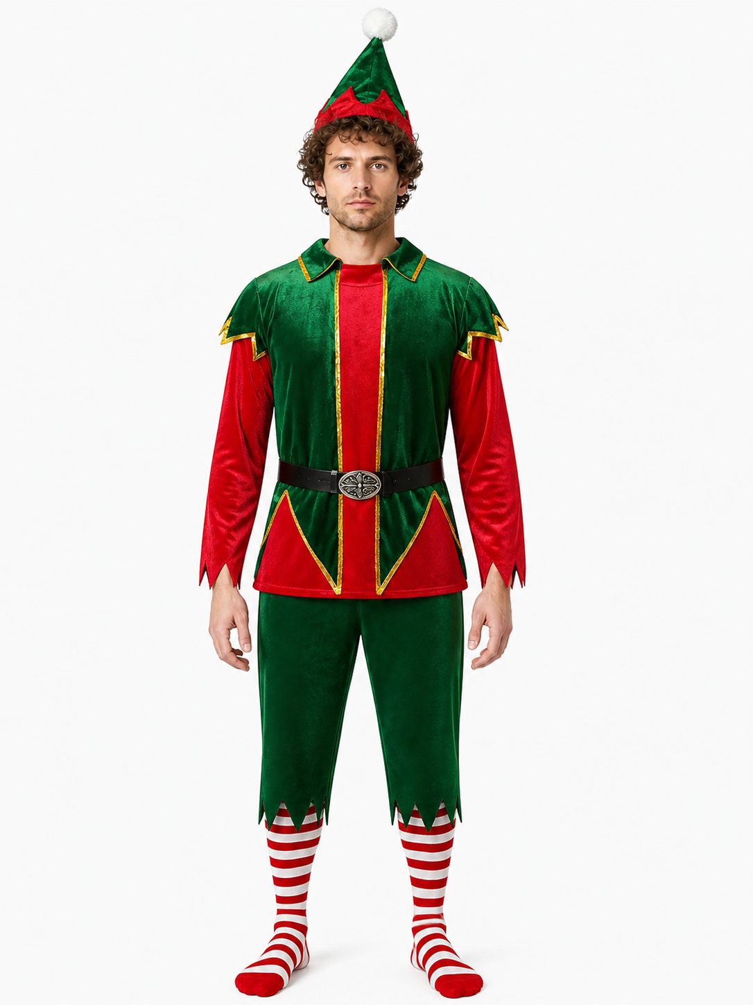 Christmas Elf Costume with Hat and Belt