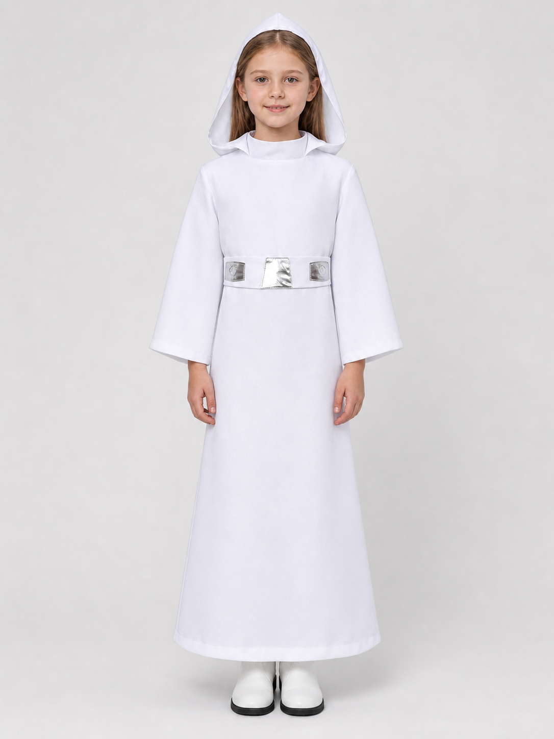 Star Wars Princess Leia Cosplay Cloak, White, with Hood Costume Capes detail 3