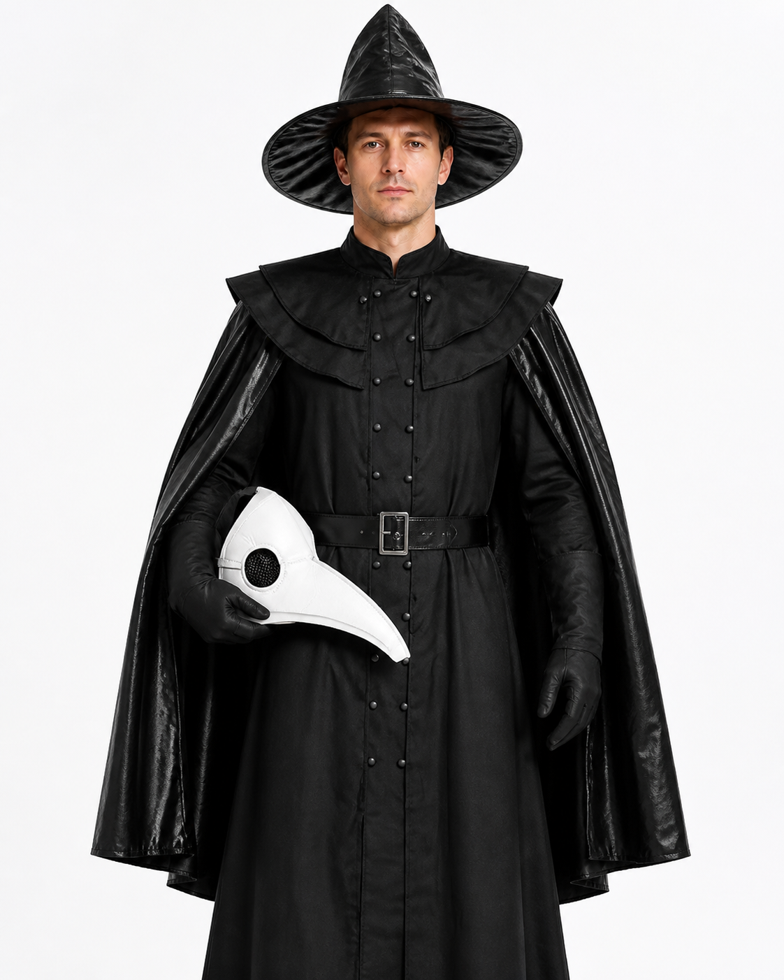 Vampire Costume with Hood and Mask for Cosplay Costume Masks detail 3