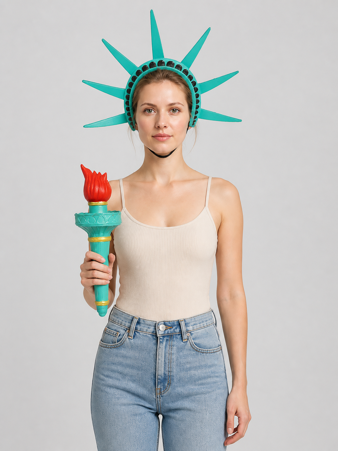 Statue of Liberty Cosplay Set: Crown and Torch Costume Headwear detail 3
