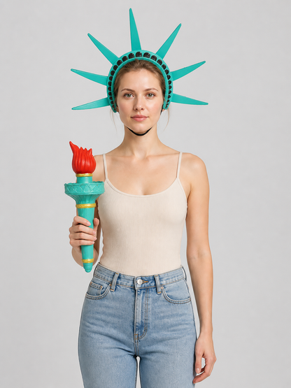 Statue of Liberty Cosplay Set: Crown and Torch Costume Headwear detail 3
