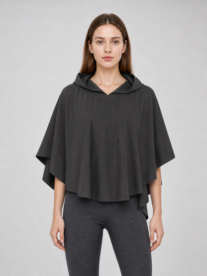 Dark Gray Hooded Poncho Cloak Costume product view 28