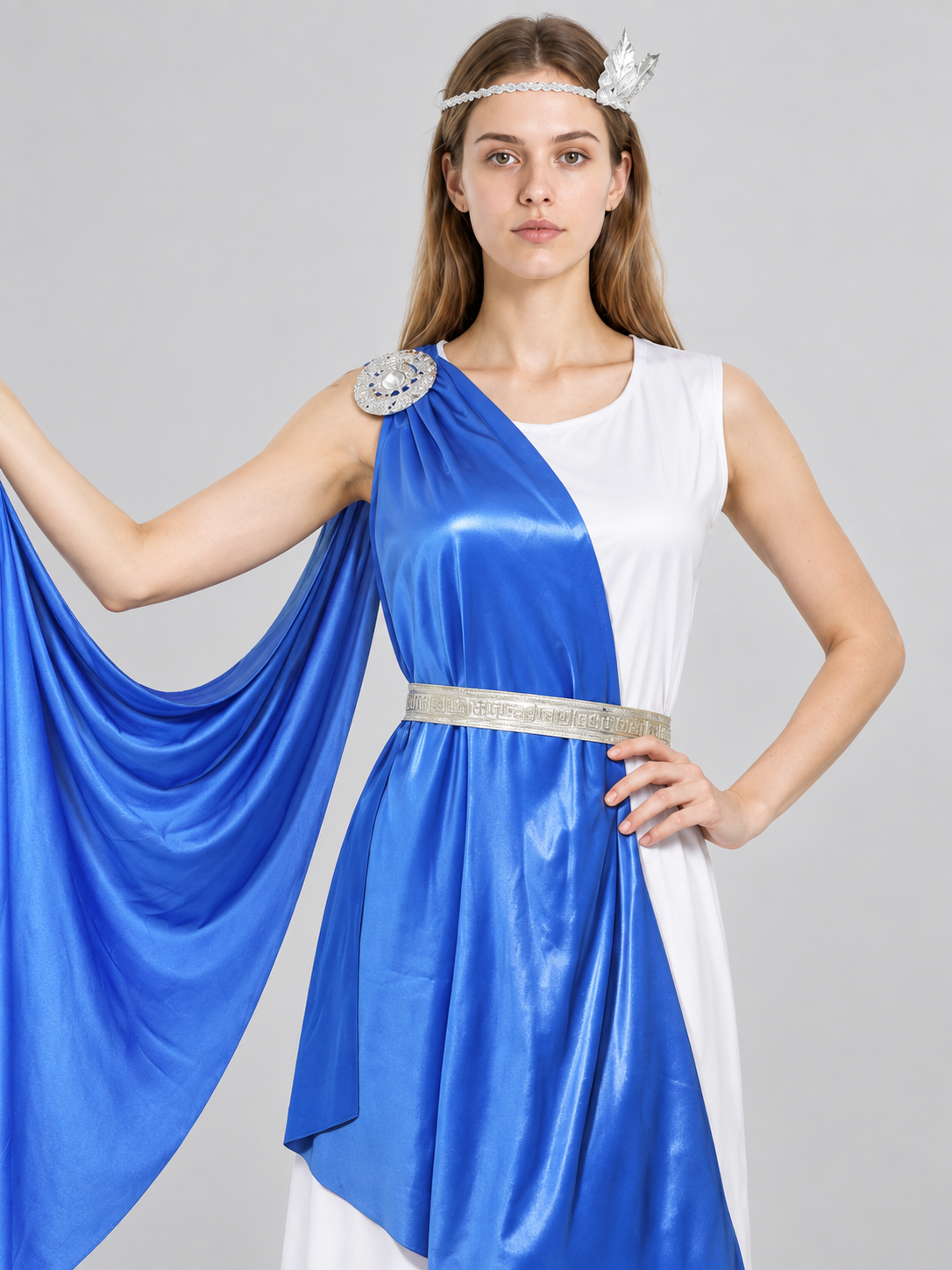 Ancient-themed carnival costume dress with blue draping Costume Dresses detail 2
