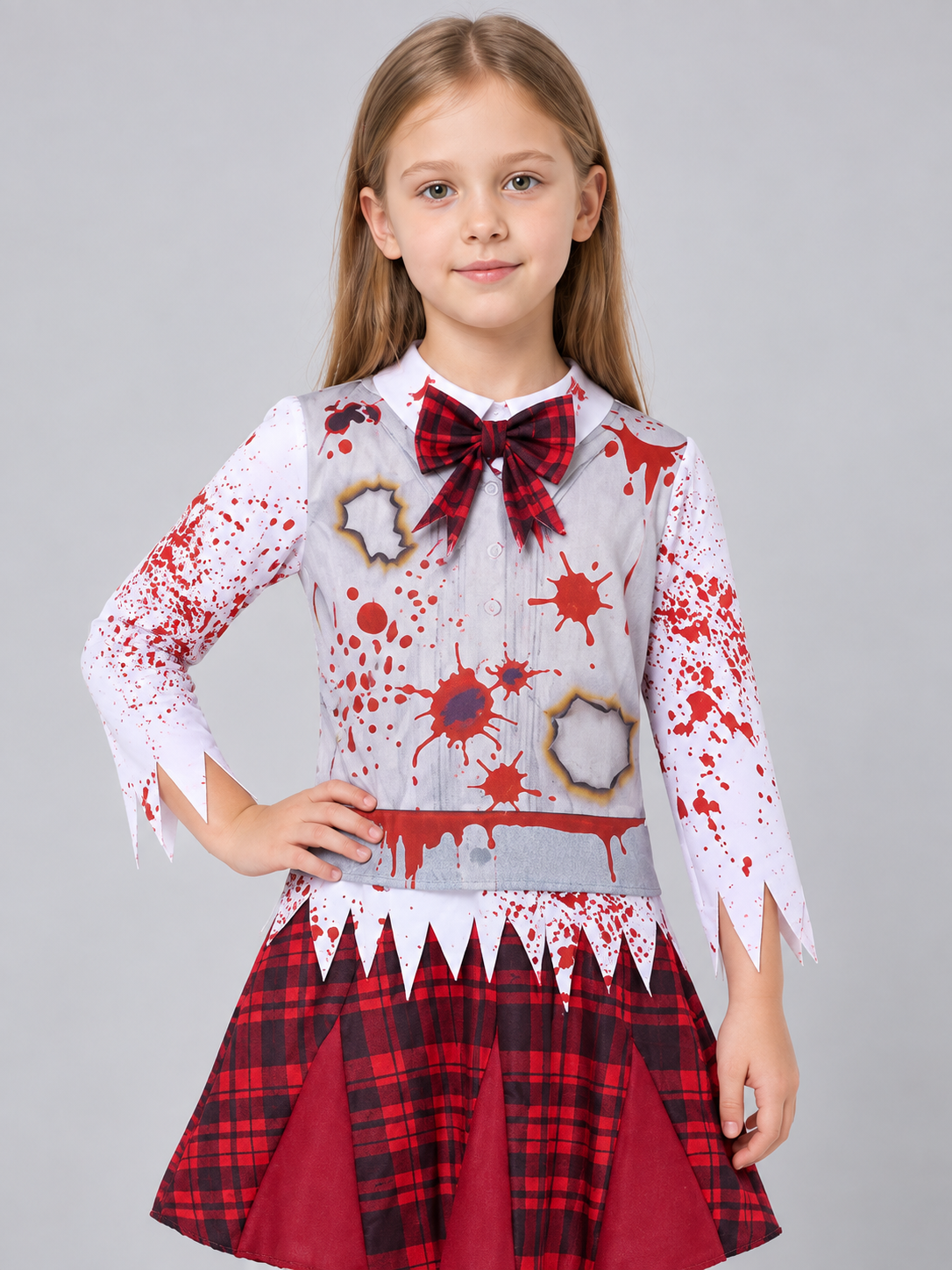 Carnival Dress with Red and Black Plaid Skirt