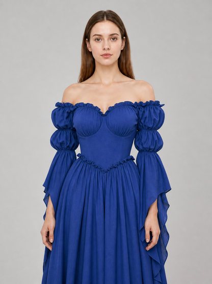 Vintage-Style Medieval Dress, Blue