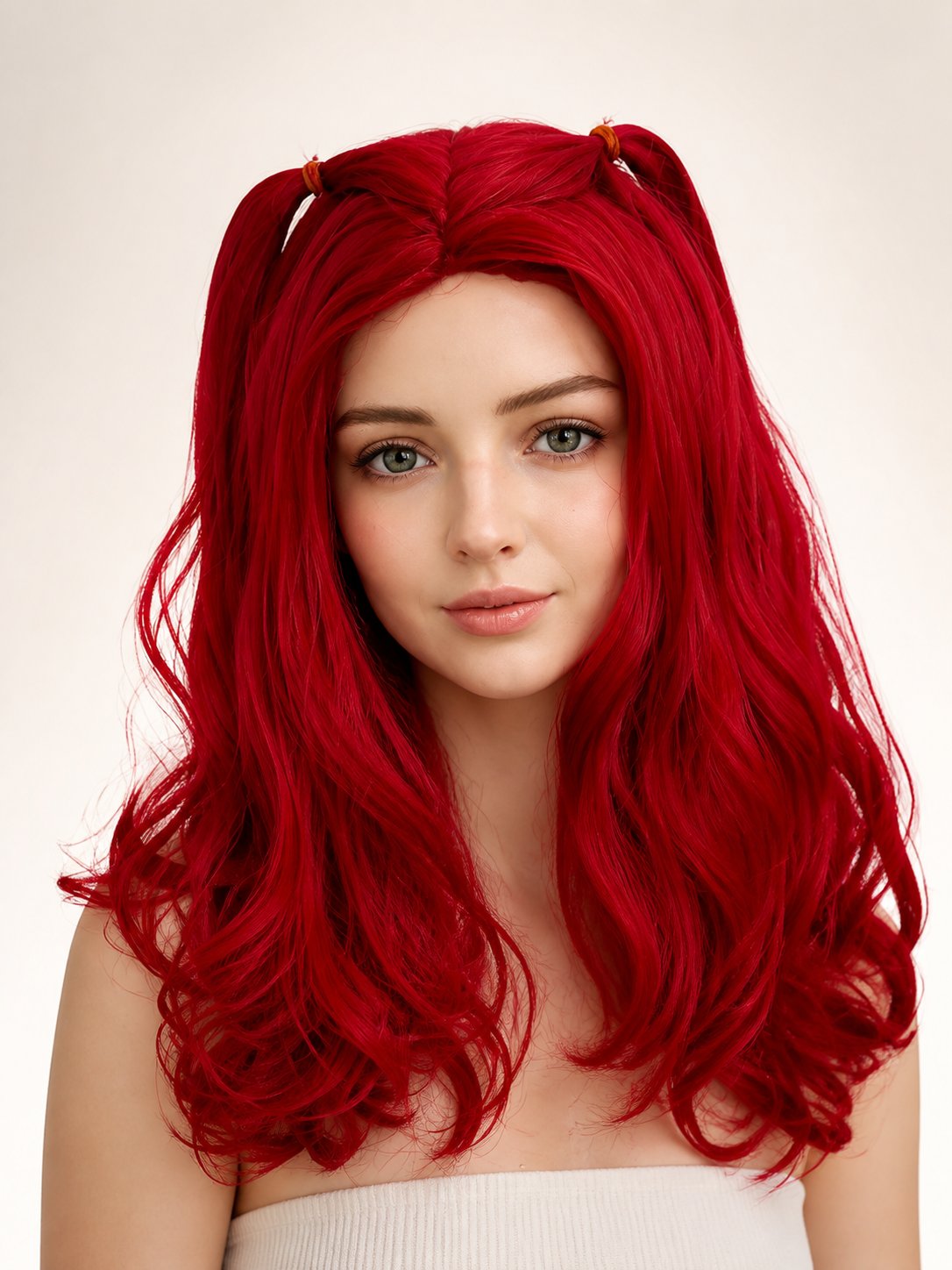 Red Carnival Wig for Halloween and Cosplay Costume Wigs detail 2