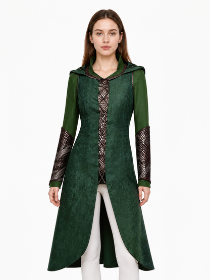 Tauriel Cosplay Coat with Hood, Green Costumes detail 3