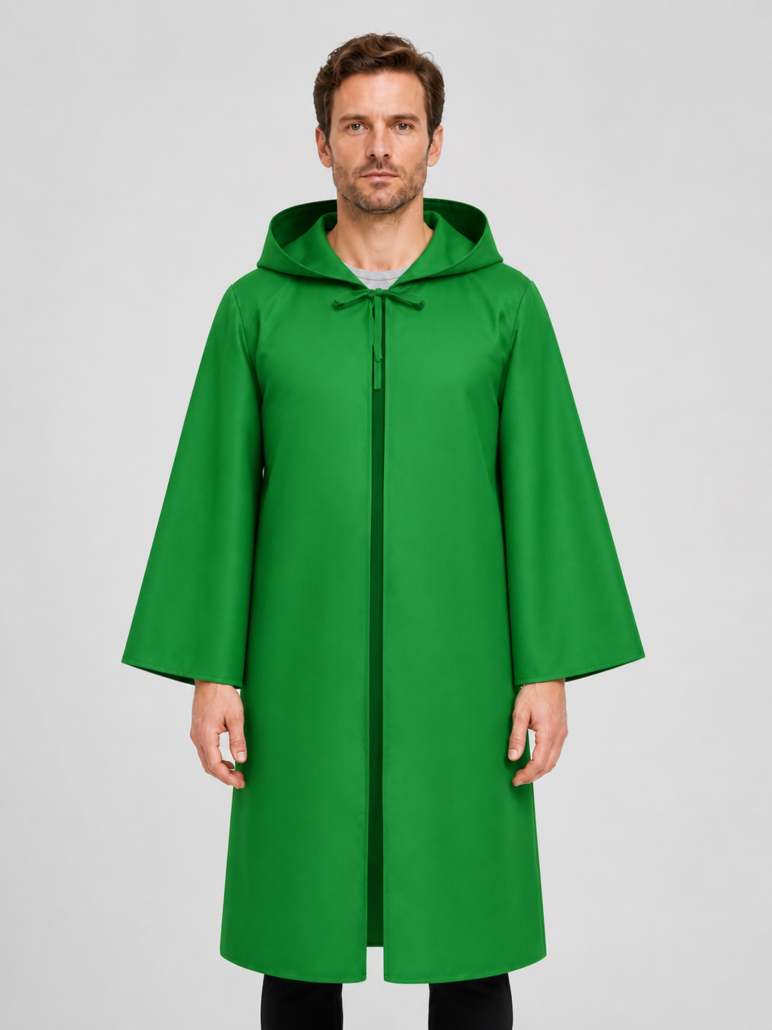 Green Long Hooded Cloak for Halloween Costume Capes detail 3