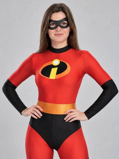 Superhero Carnival Costume with Mask and Belt