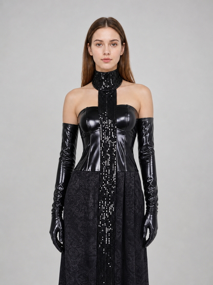 Padmé Cosplay Dress, Black, with Accessories