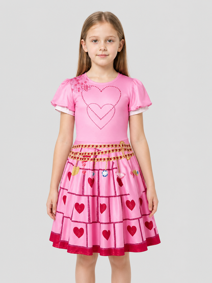 Poofy Red Queen Cosplay Dress with Hearts Costume Dresses detail 3