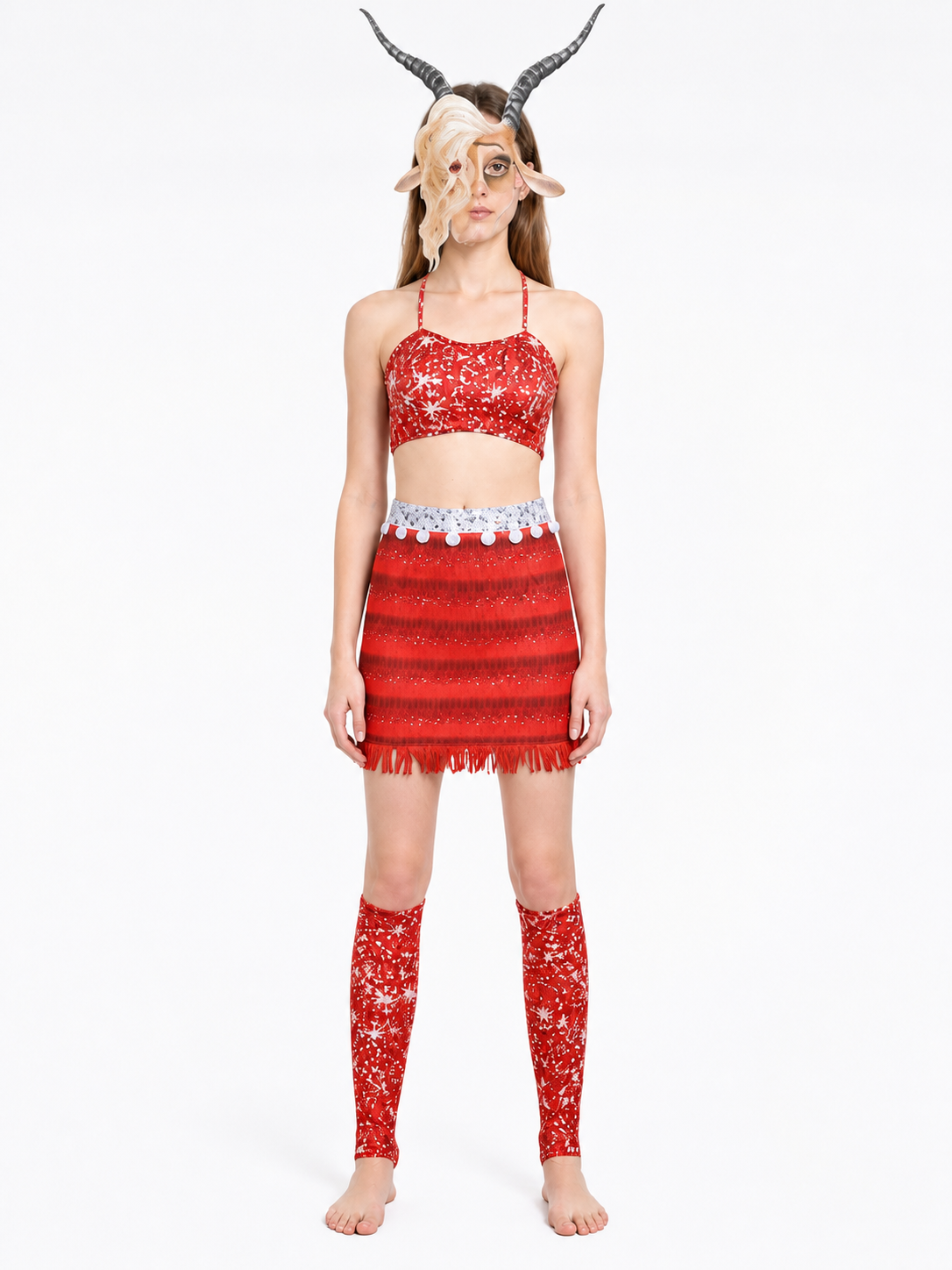Goat Costume: Top, Skirt, and Mask Costume Masks detail 3