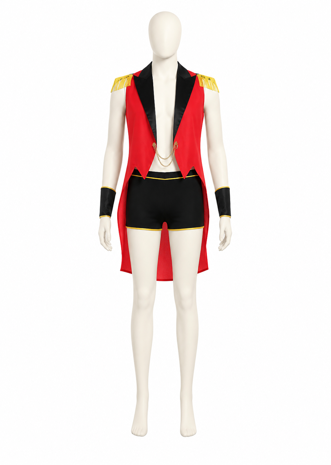 Pirate costume with a red vest and black shorts Costumes detail 3