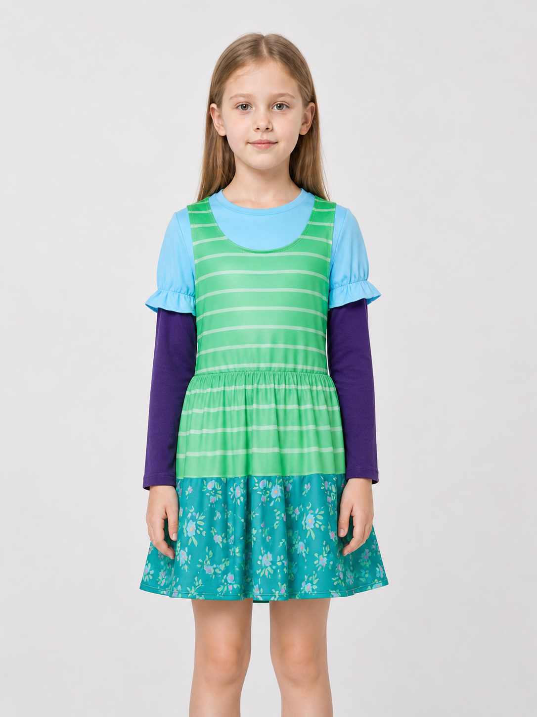 Children's Cosplay Costume: Dress with Striped Skirt Costume Dresses detail 3