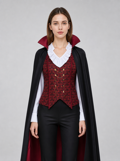 Vampire Cosplay Costume with Cape and Chains