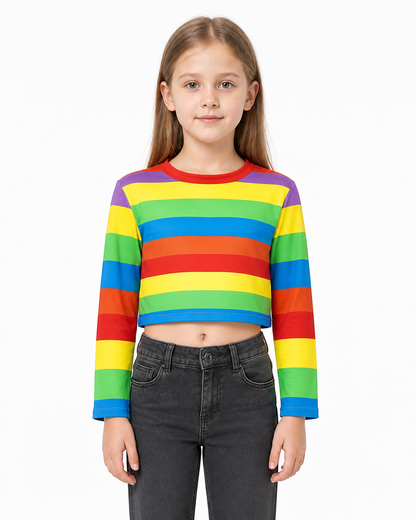 Children's long-sleeve shirt with colorful stripes from Inside Out 2 product detail 3